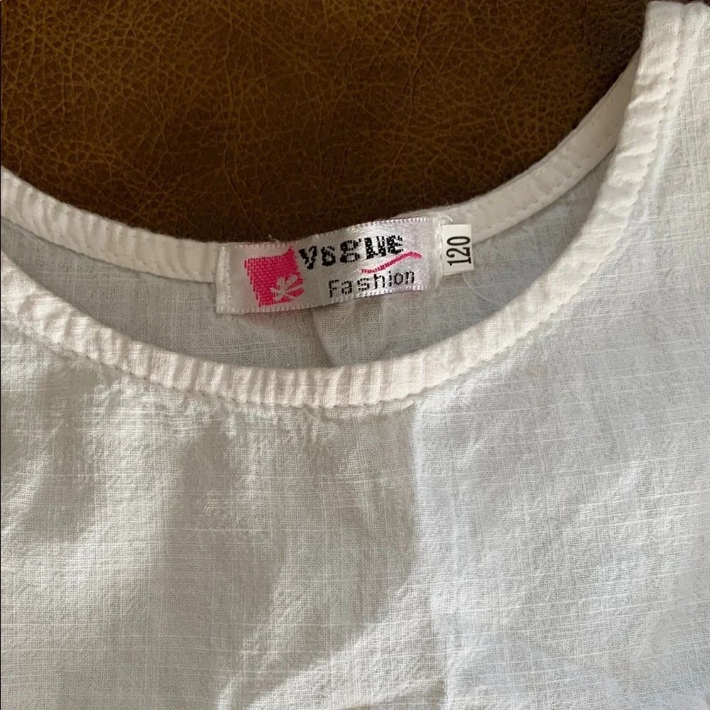 White Ruffled Kids Top - Picture 2 of 4